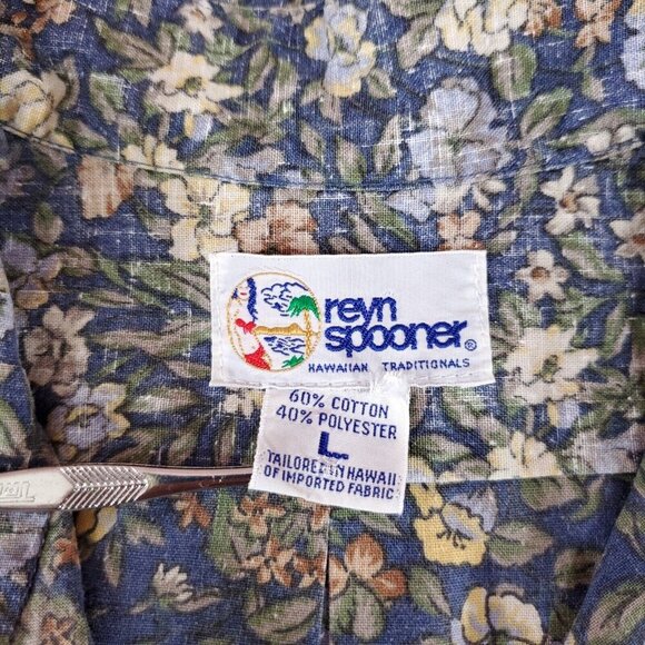 *READ* Reyn Spooner Mens Size Large Hawaiian Floral Short Sleeve Button Up Shirt - Picture 9 of 12